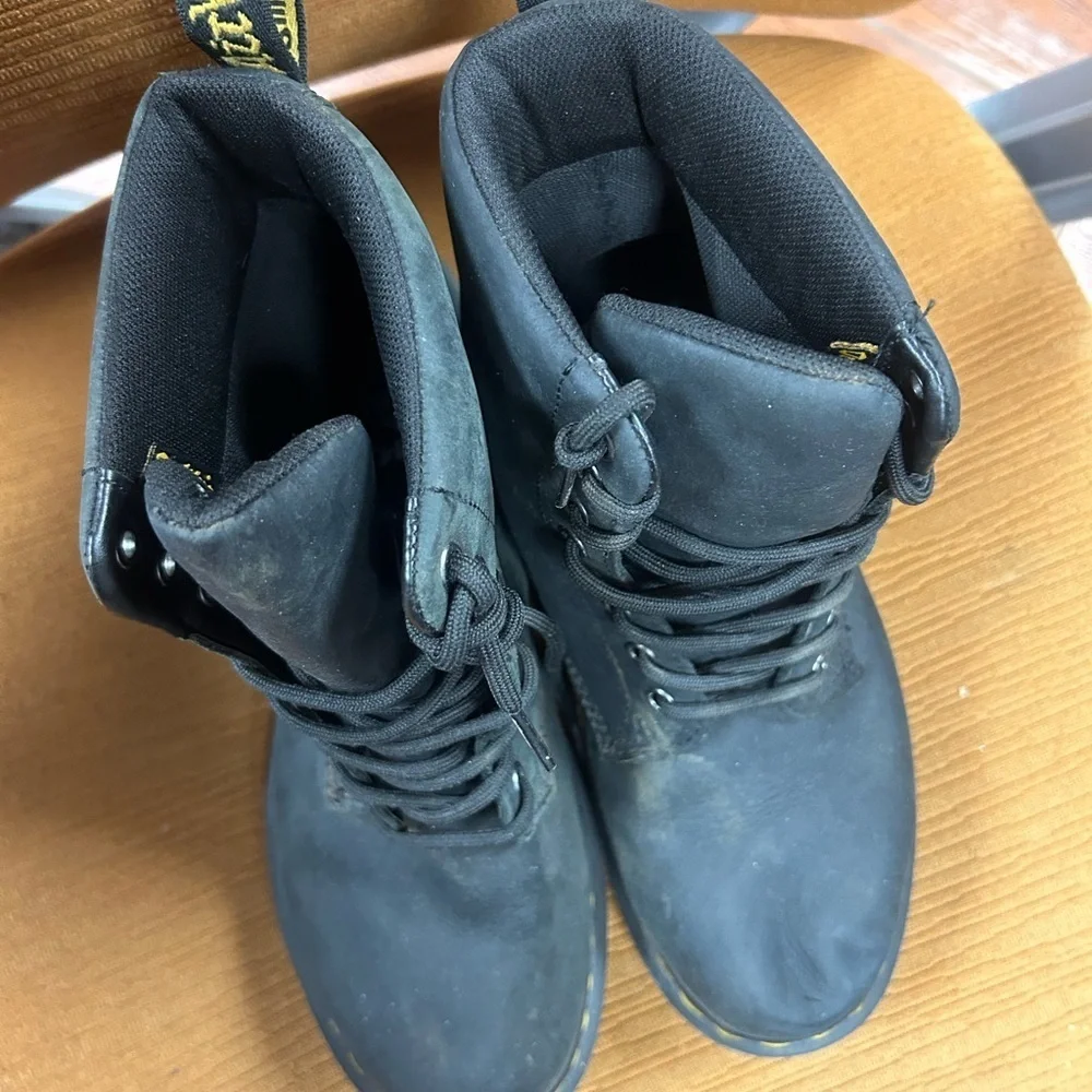 Dr. Marten 1460 Fleece Lined Wintergrip Black Leather Lace Up Boots 8 women’s - Picture 10 of 11